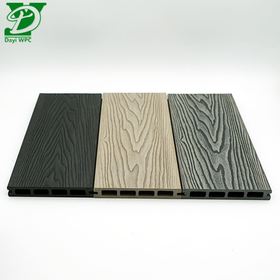 3 डी गहरी उभरा हुआ खोखला WPC डेकिंग आउटडोर 140mx23mmx2900mm आकार